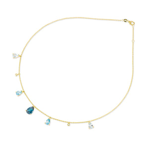 18kt Gold "Iris" Ombre 7 Stones Necklace