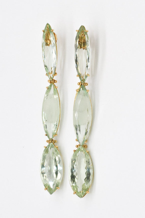 Prasiolite 3 part Earrings