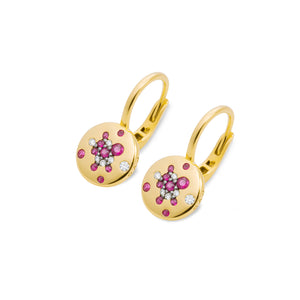18kt Gold "Pitti" Gold and Pave Earring