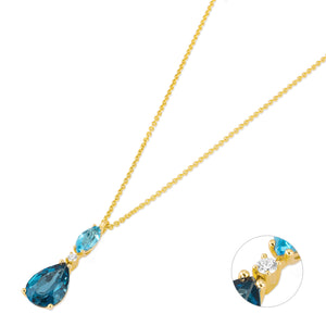 18kt Gold "Iris" Ombre 2 Stone Necklace